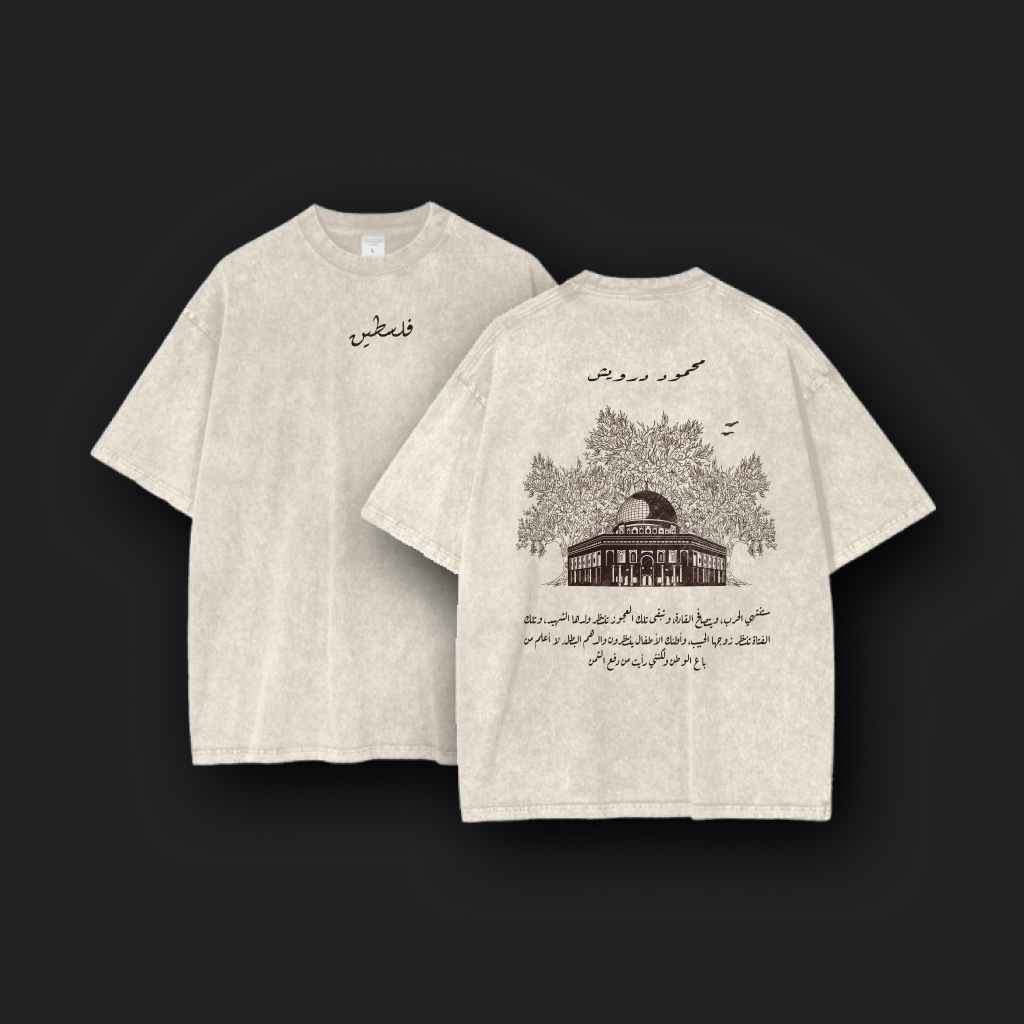 Palestine Baladi Unisex Oversized Beige Washed Tee