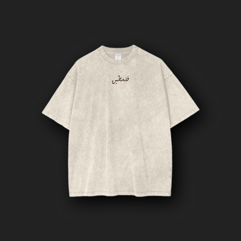 Palestine Baladi Unisex Oversized Beige Washed Tee