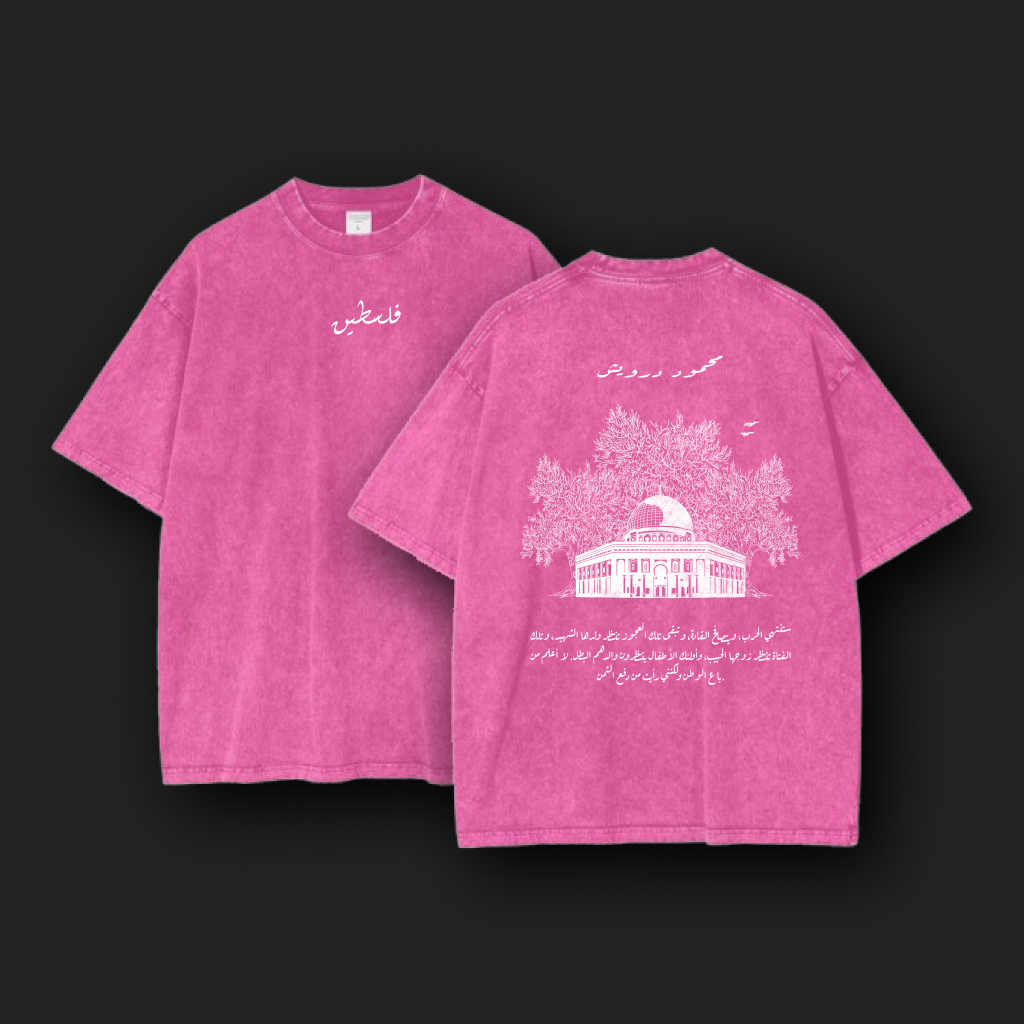 Palestine Baladi Unisex Oversized Rose Pink Washed Tee