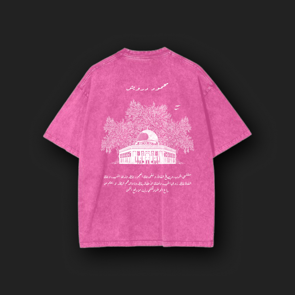 Palestine Baladi Unisex Oversized Rose Pink Washed Tee