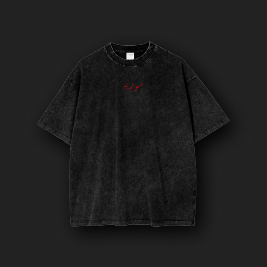 Syria Baladi Unisex Oversized Black Washed Tee