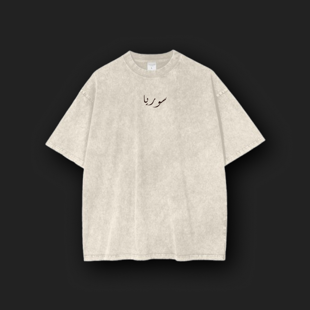 Syria Baladi Unisex Oversized Beige Washed Tee