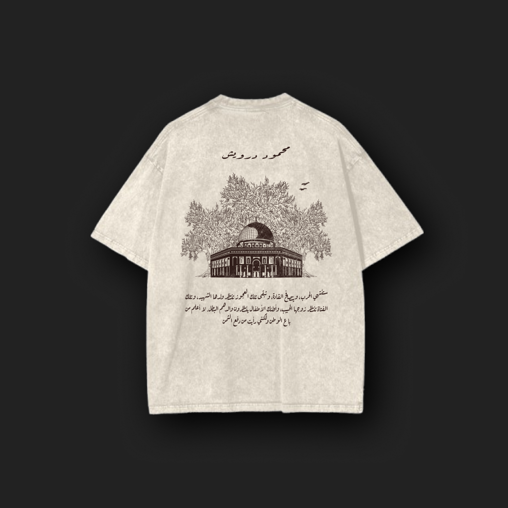 Palestine Baladi Unisex Oversized Beige Washed Tee