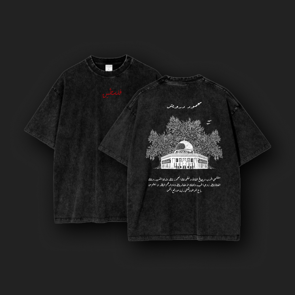 Palestine Baladi Unisex Oversized Black Washed Tee