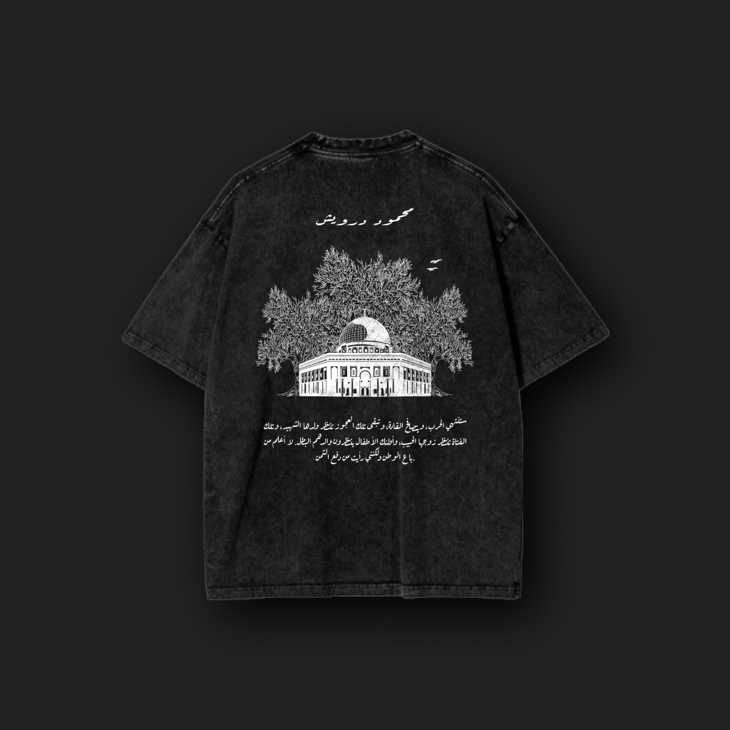 Palestine Baladi Unisex Oversized Black Washed Tee