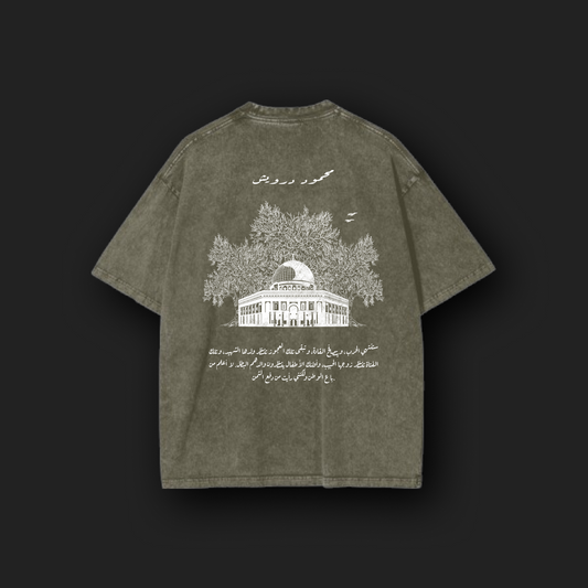 Palestine Baladi Unisex Oversized Olive Green Washed Tee