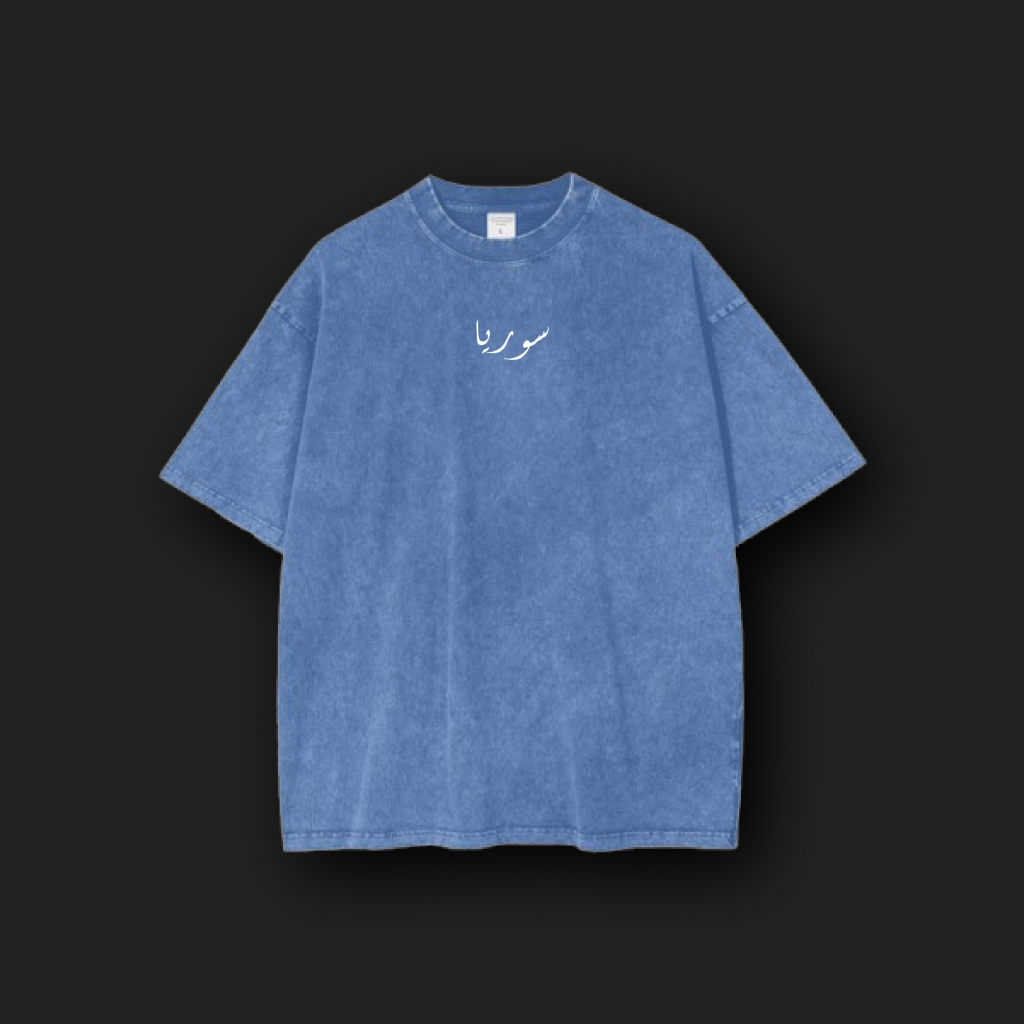 Syria Baladi Unisex Oversized Light Blue Washed Tee